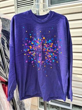 Disney Purple Long Sleeve Jersey with Colorful Confetti Castle